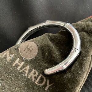 John Hardy Sterling Silver/925 Hinged Bamboo Cuff Bracelet Size M